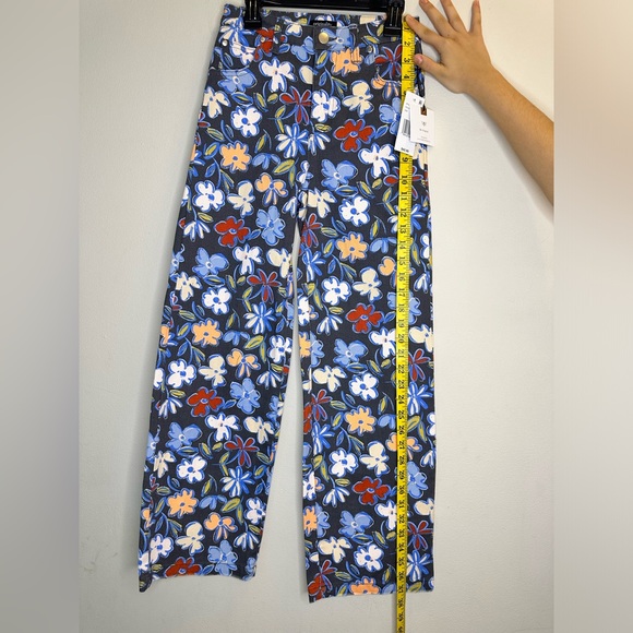 Originality Big Girls 7-16 High Elastic Waistband Printed Twill Floral Pant Sz S - Picture 8 of 9